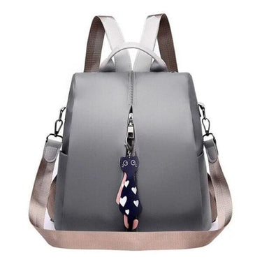 Mochila negra mujer barata de frente gris